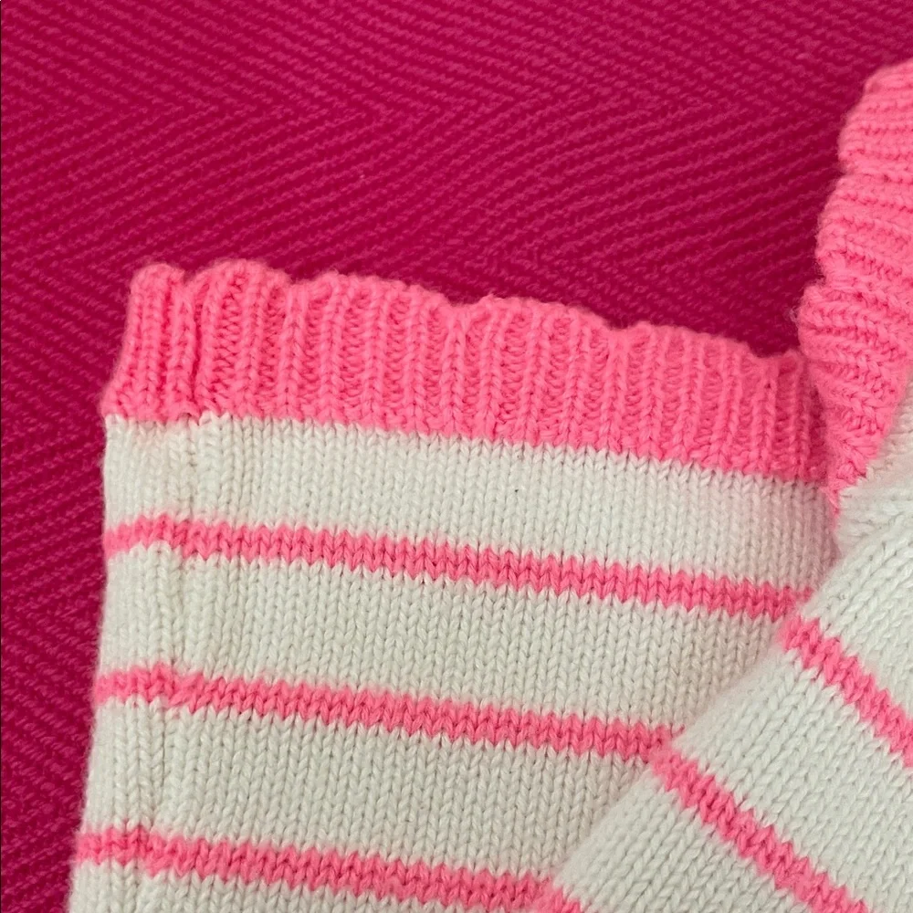 Gymboree Pink and White Striped Dress with Deer Design